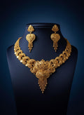 Opulent Gold Plated Heart Motif Necklace Set