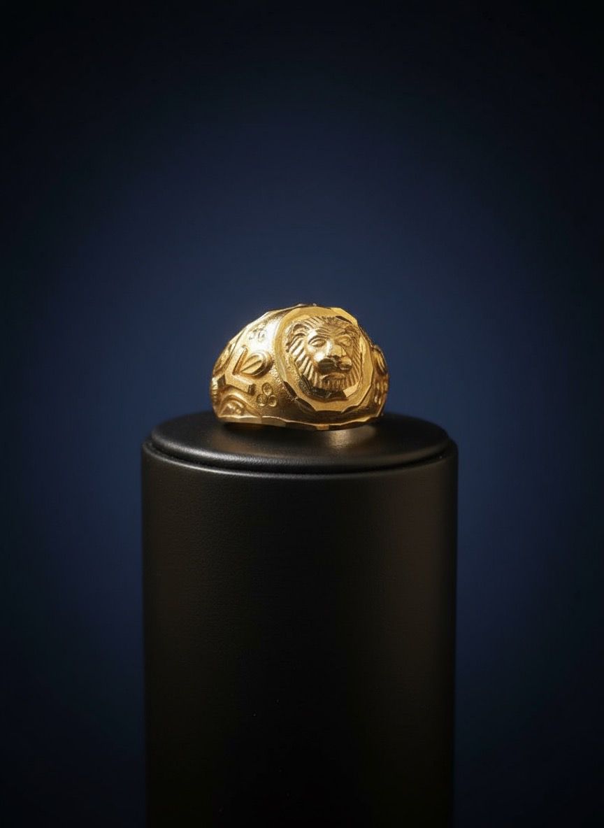 Majestic Gold Plated Lion Head Ring