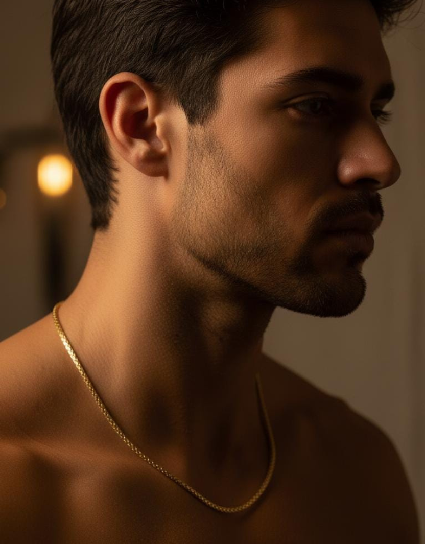 Classic Gold Plated Rope Men's Chain 18 Inch