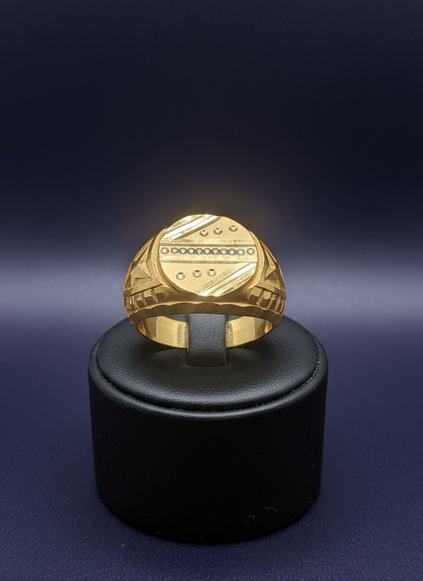 Contemporary Gold Plated Geometric Band Ring