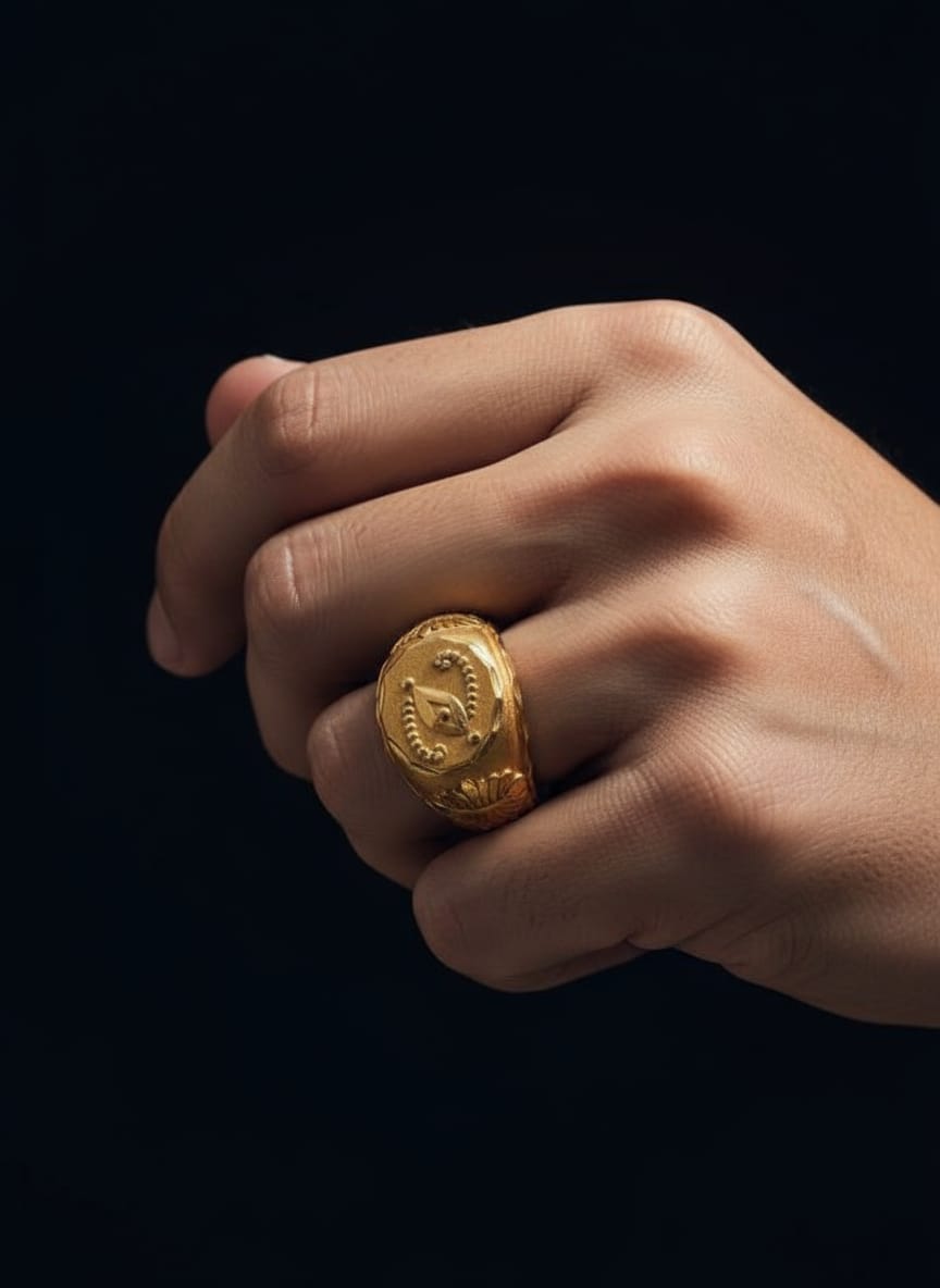 Artistic Gold Plated Eye Motif Ring