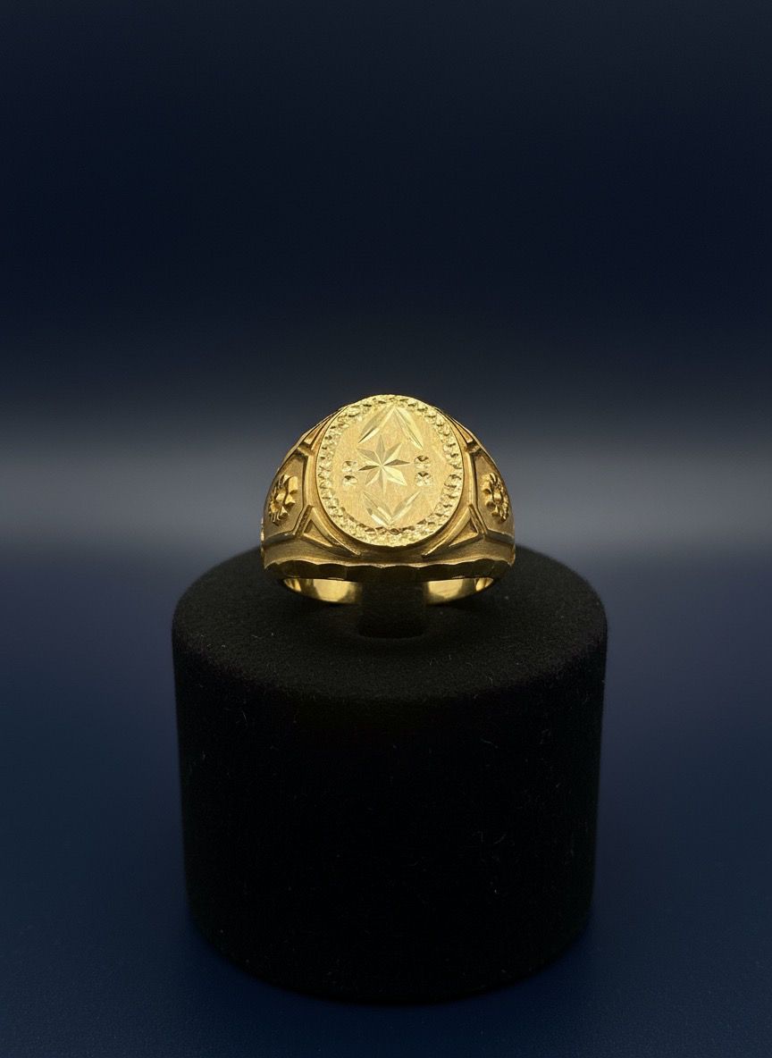 Regal Gold Plated Oval Star Ring