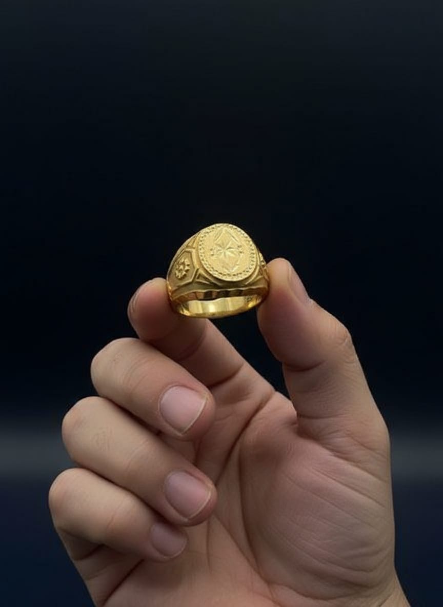 Regal Gold Plated Oval Star Ring