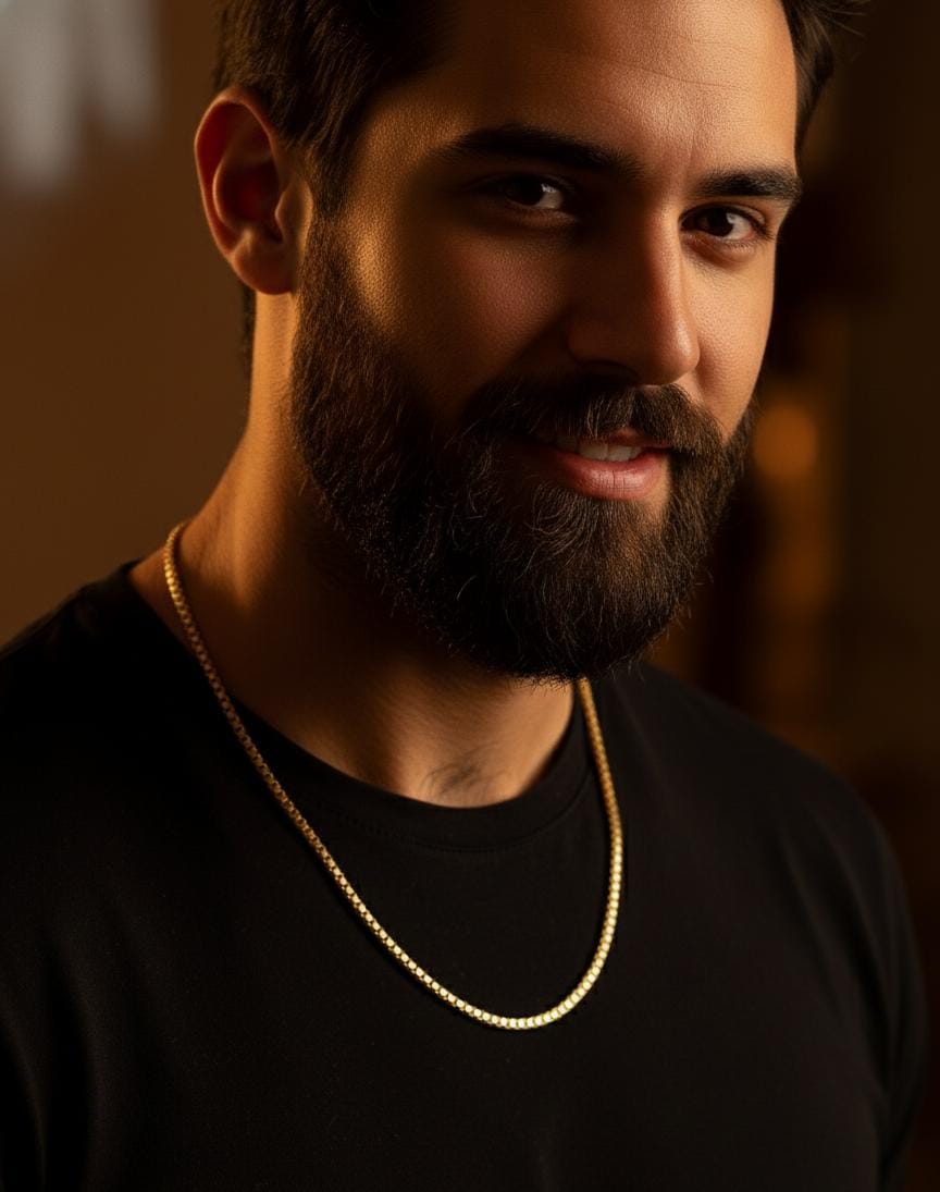 Elegant Gold Plated Men's Chain 18 Inch