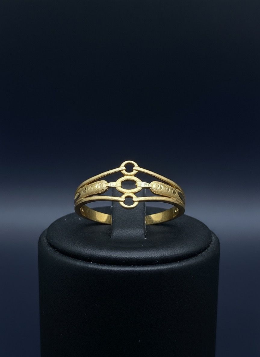 Geometric Gold Plated Designer Women's Ring