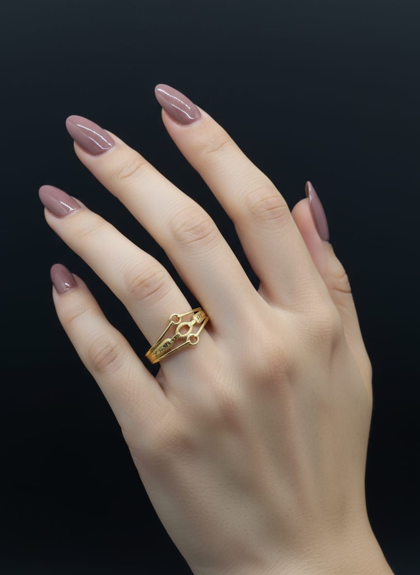 Geometric Gold Plated Designer Women's Ring