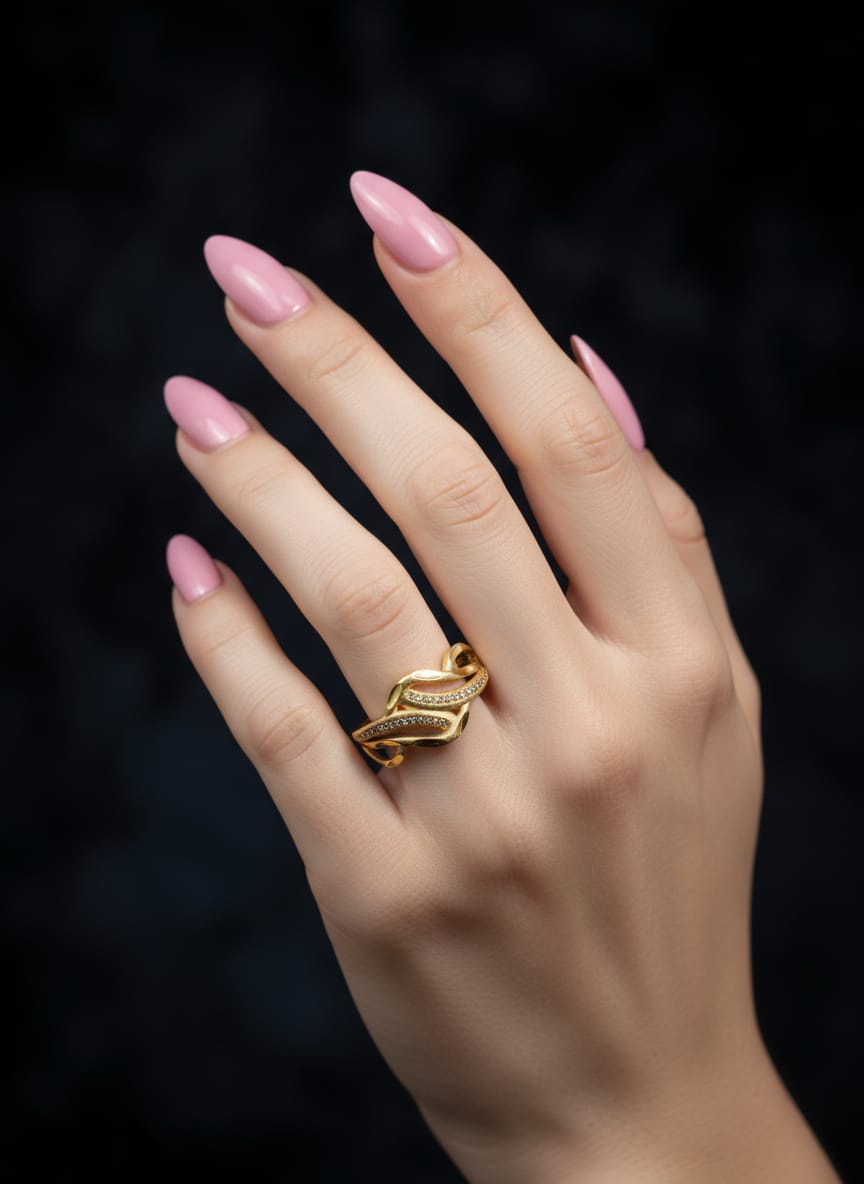 Elegant Gold Plated Wave Women's Ring