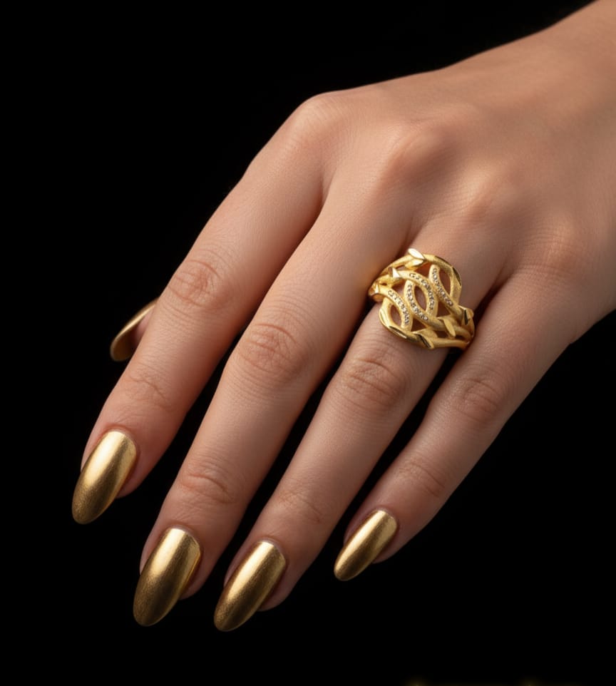 Gold Plated Leaf Women's Ring
