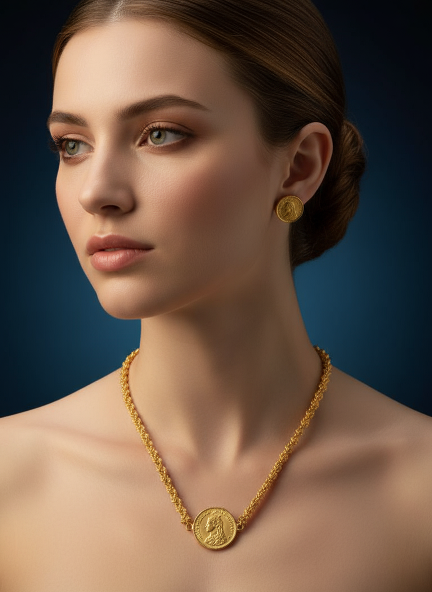 Classic Gold Plated Coin Necklace