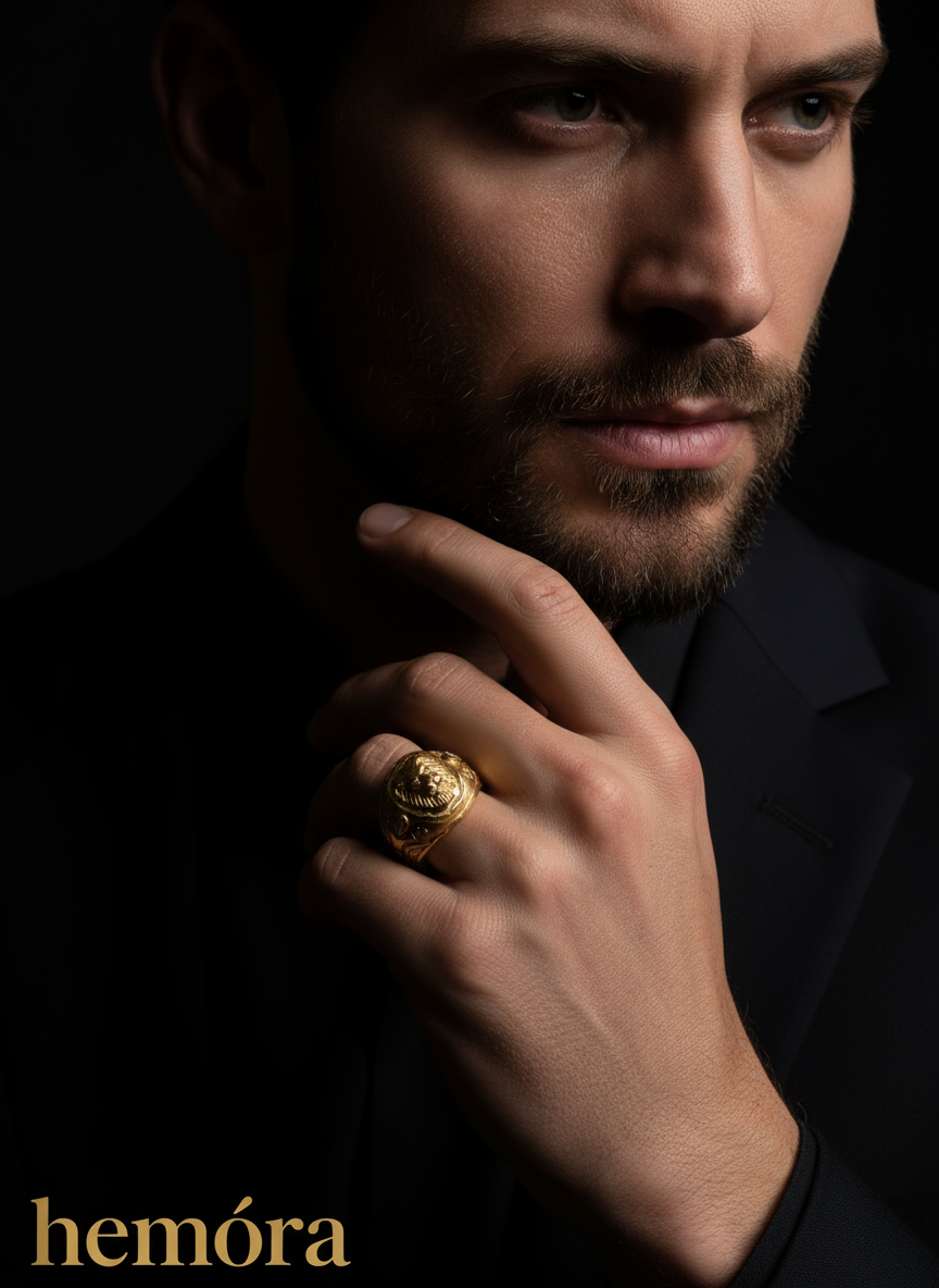 Majestic Gold Plated Lion Head Ring